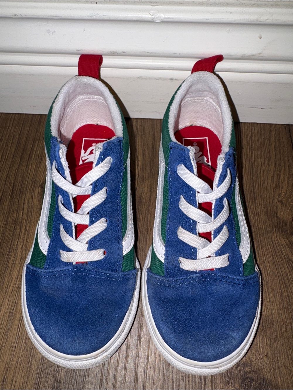Vans Kids Blue, Green & Red Low-Top Sneakers
